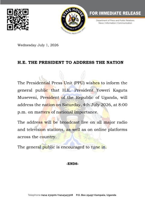 Address to the nation: The Real Points Museveni Must not miss on 4th July 2026.